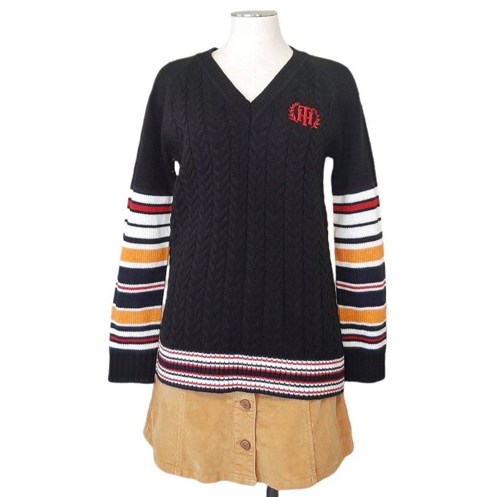 Tommy Hilfiger NWT Varsity Cable Knit Sweater XS
